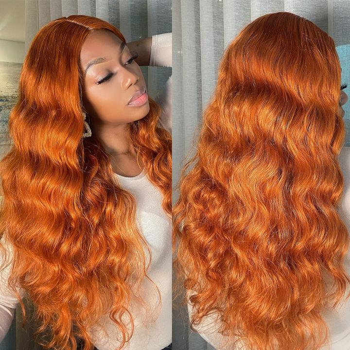 【13×4 Lace|20“= $89】Sunber Ginger Orange Body Wave 13x4 Lace Front Wigs Cinnamon Color Wigs 180% density Flash Sale