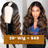 Sunber Mix Brown Highlight U Part Wigs Body Wave Wigs Flash Sale