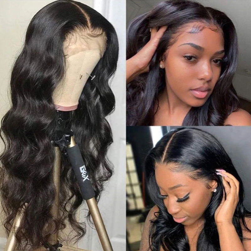 Sunber Hair Natural Hairline Pre Plucked Body Wave Human Hair Wig Lace Front Wig 150% Density