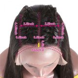 Sunber Upgrade Three Part Lace Wigs Natural Hairline Hand-Tied Double U Shape Long Straight Human Hair Wigs