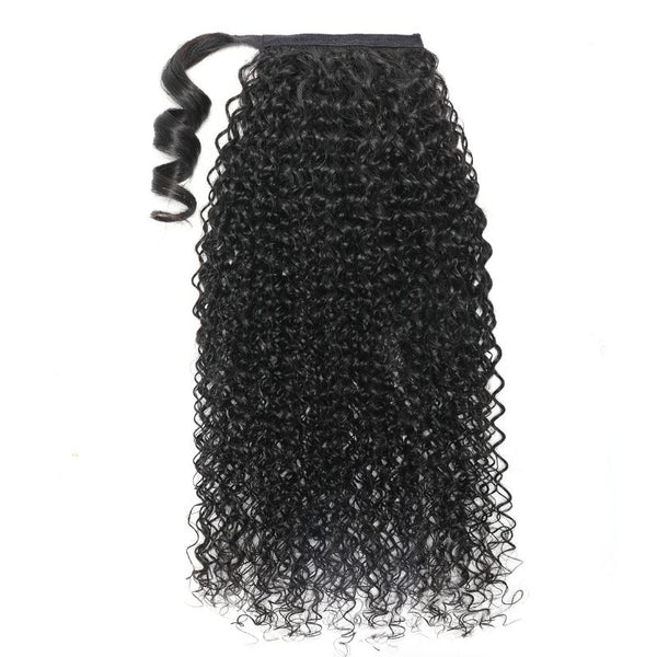 Sunber Long Kinky Curly Ponytail For Summer 100% Human Hair
