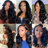 Sunber Body Wave Human Hair Wigs Three Part Lace Wig 150% Density Hand tied Lace Part with Realistic Baby Hair