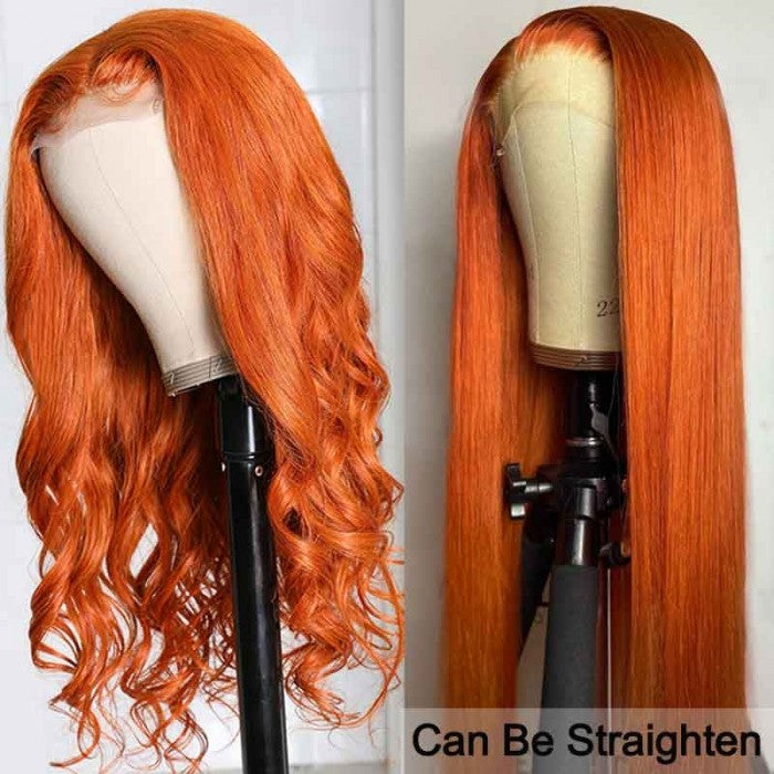 $100 Off Sunber Orange Ginger Lace Frontal Wig Body Wave Human Hair With Baby Hair