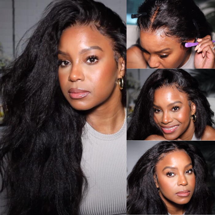 BOGO Sunber Kinky Edge 13X4 Lace Front Wigs Kinky Straight Wigs With Baby Hair Big Sale