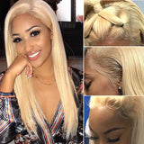 Sunber Hair 613 Blonde Color Lace Frontal Wigs Pre Plucked Straight Human Hair Wigs Virgin Human Hair Wig 150% Density