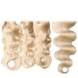 Sunber Hair 3 Bundles 613 Blonde Body Wave Human Hair Weaves With 4X4 Lace Closure