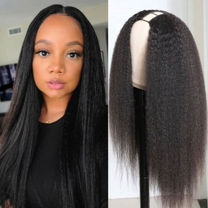 Clearance Sale Full And Thick Kinky Straight U Part Wig