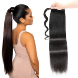 Sunber Silky Straight Ponytail Clip In Hair Extensions Human Hair