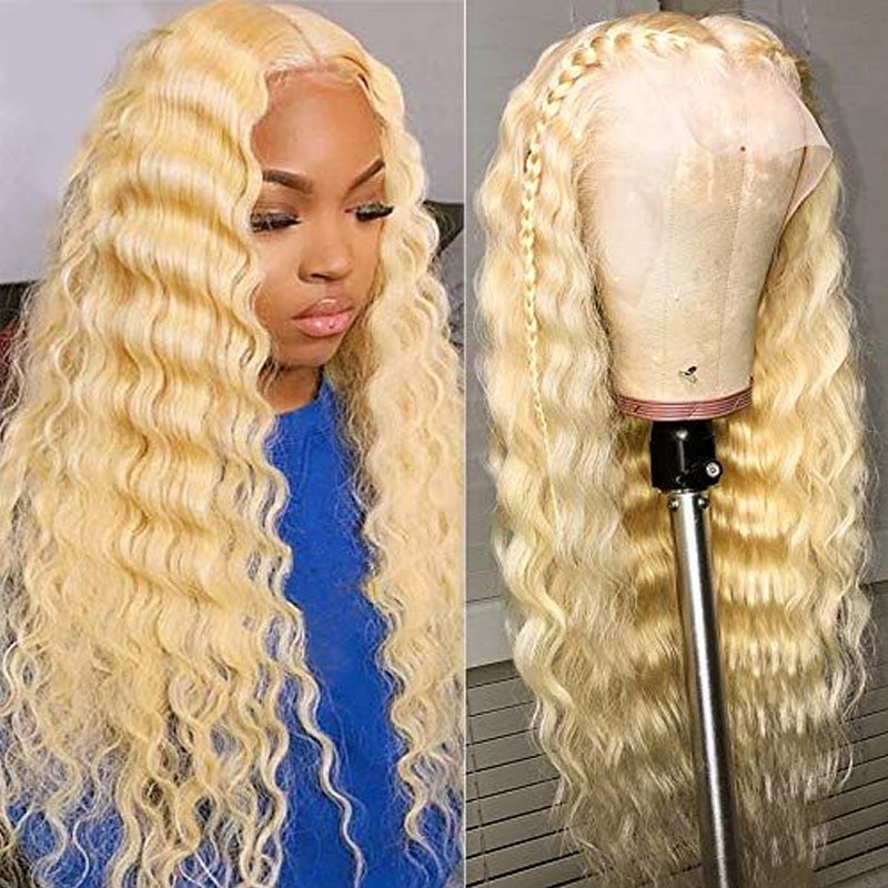 Clearance Sale Sunber #613 Blonde Deep Wave 13x4 Lace Front Wig 100% Human Hair Flash Sale