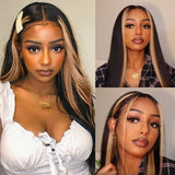 Flash Sale Sunber Highlight Ombre TL27 Color Straight Lace Part Human Hair Wigs Hand Tied Lace Part Wig Huge Sale