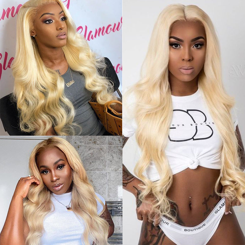 Sunber Hair Blonde 613 Hair Weave 3 Bundles Body Wave Virgin Human Hair Weft