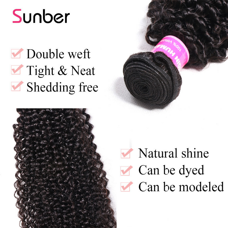Sunber Hair 3 Bundles Brazilian Kinky Curly Hair Bundles On Sale 100% Human Hair