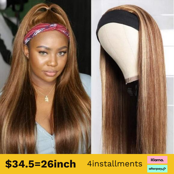 Flash Sale Highlight Blonde Piano Color Straight Headband Wigs 150% Density Glueless 100% Human Hair Wigs