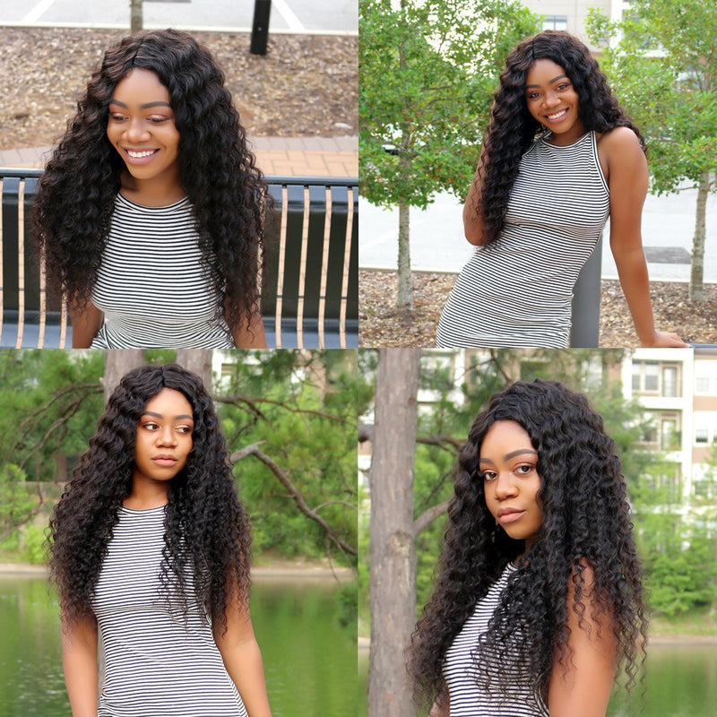 1PCS Virgin Deep Wave Hair 4*4  Lace Closures, 100% Cheap Peruvian/Malaysian/Brazilian Hair - Sunberhair