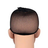 2 Pack Black Wig Caps with Thick and Strong Nylon Thread, Durable Mesh Net Fishnet Wig Cap with Close Dome, Perfect for Mermaid Makeup - Sunberhair