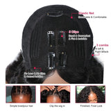 Sunber 2 In 1 Dry Straight And Wet Curly V Part Wigs High Quality Human Hair Wigs