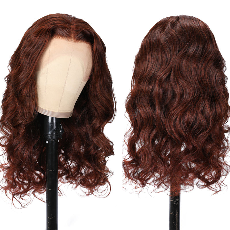 BOGO Sunber Reddish Brown Body Wave 13*4 Lace Front Wigs Pre-Plucked With Babyhair