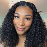 Flash Sale Sunber Hair Friendly Jerry Curly  Bob V Part Wigs Deep Parting Real Scalp Human Hair Wigs