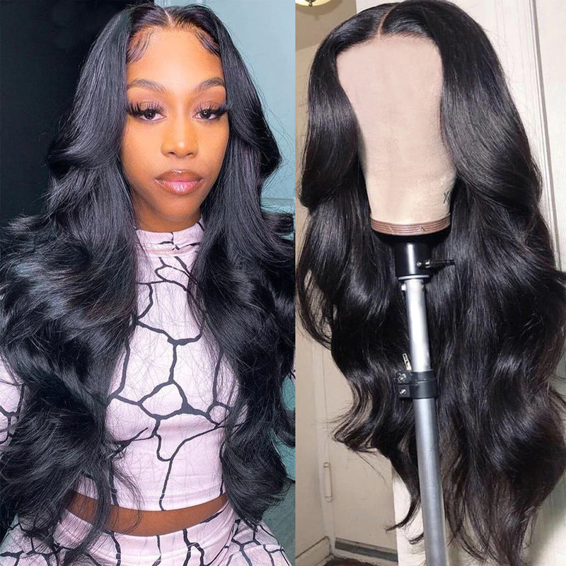 Sunber Body Wave Real Tangle-Free Transparent Lace Wig Pre-Cut Lace Human Hair
