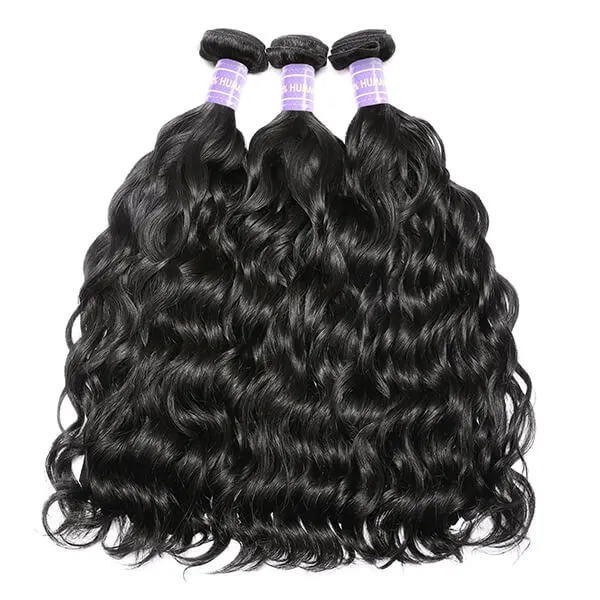 Sunber Natural Wave Remy Human Hair Weaves 3 Bundles and Natural Color Hair