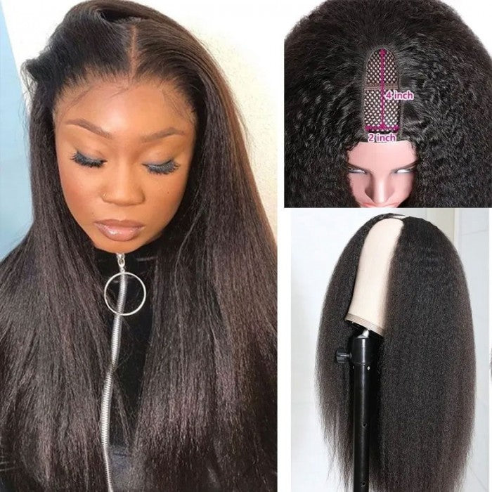 Sunber $100 Off Full And Thick Kinky Straight U Part Wig Glueless Human Hair Wigs