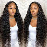 Sunber Deep Wave Glueless Wig Skin Melt 13*4 HD Lace Front Wigs For Women