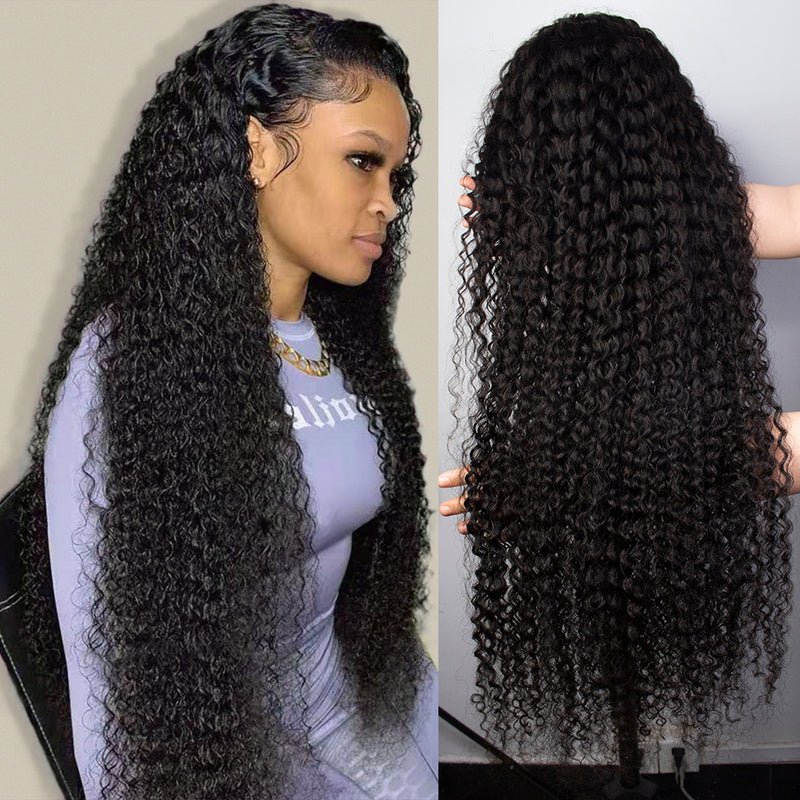 Flash Sale 180% Density Sunber Sassy Deep Wave 13x4 Lace Frontal Wig Pre Plucked Human Hair for Women