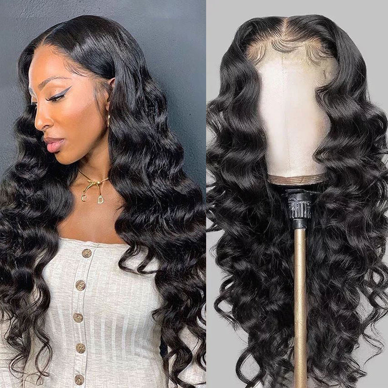 Sunber Thick Loose Wave 13 By 4 Lace Front Wigs Spiral Curl Human Hair Wigs Pre Plucked