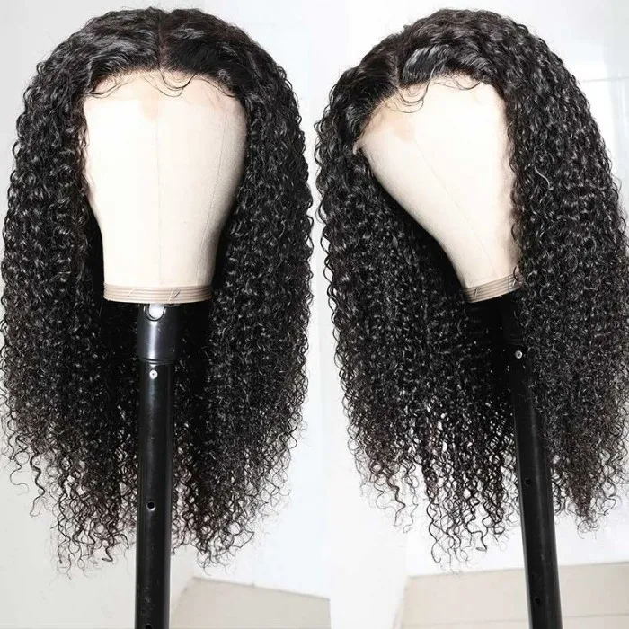 Sunber Jerry Curly Glueless Wigs  Invisible 5x5 HD Lace Closure Wigs Human Hair 180% Density