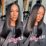 70% Off Sunber Flash Sale 90's Vibe Layered Haircut Wig Human Hair Bone Straight 13x4 Lace Front Wigs
