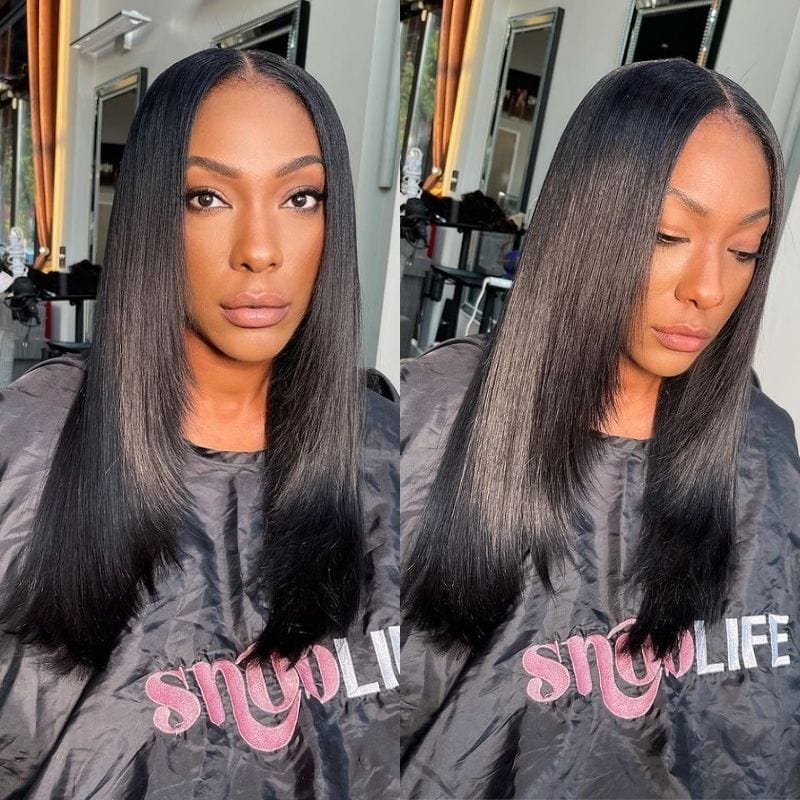 70% Off Sunber Flash Sale 90's Vibe Layered Haircut Wig Human Hair Bone Straight 13x4 Lace Front Wigs