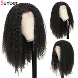 Sunber Hair Bohemian Kinky Curly Lace Front Human Hair Wigs 13x4 Brazilian Pre-plucked Bohemian Lace Wigs 150% Density