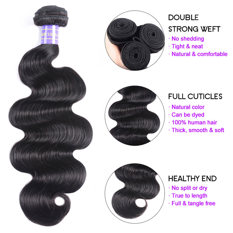 Sunber Hair Affordable Remy Human Hair Brazilian Body Wave Hair 3 Bundles Human Hair Weave