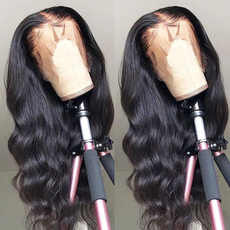 Sunber 9A Grade 13 by 4 Transparent Lace Frontal Wigs With Baby Hair Pre Plucked Body Wave Human Hair Wigs 150% Density