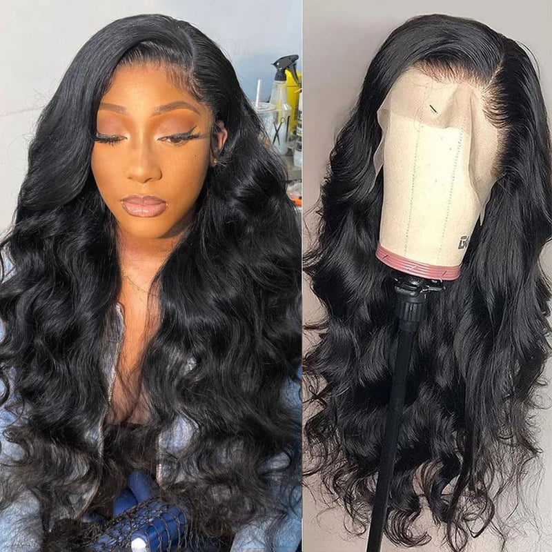 Sunber Hair Natural Hairline Pre Plucked Body Wave Human Hair Wig Lace Front Wig 150% Density