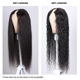 Sunber 2 In 1 Dry Straight And Wet Curly V Part Wigs High Quality Human Hair Wigs