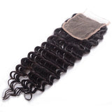 Brazilian Hair Deep Wave 4 Bundles with 4*4 Lace closure, 100% Human Virgin Hair - Sunberhair