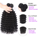 Sunber Remy Deep Wave Human Hair Weaves 4Bundles Deals With Hair Extensions