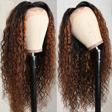 Flash Sale Sunber Highlight Blonde Balayage Color Water Wave 13x4 Lace Front Wigs Fall Color Wigs