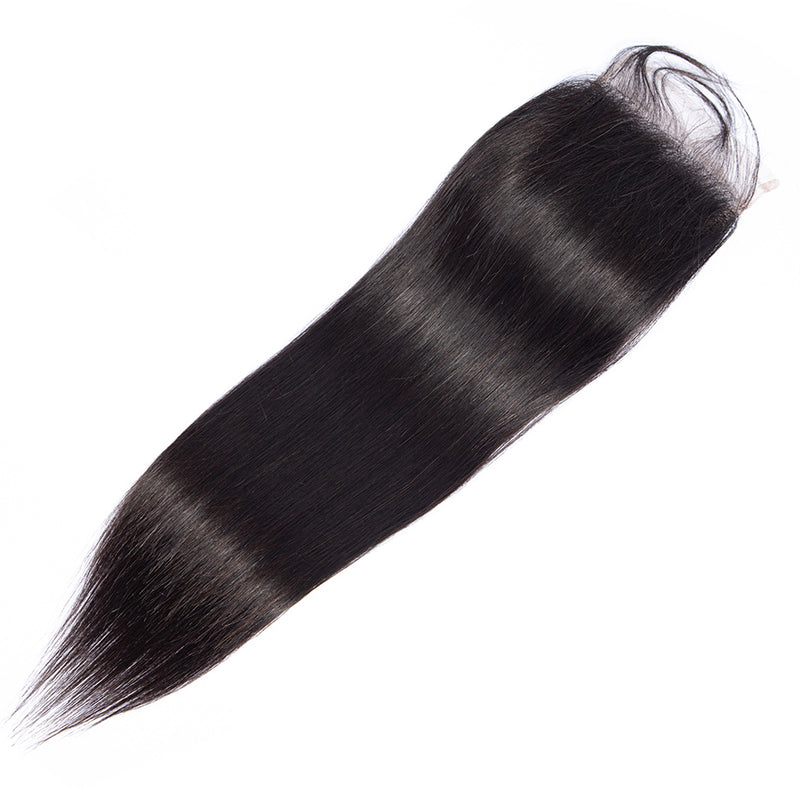 Sunber Hair Brazilian Human Straight Hair 4x4 Free Part Lace Closure Pre-Plucked With Baby Hair