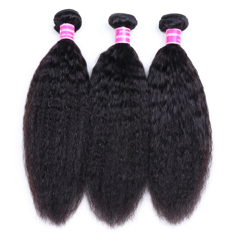 Sunber Hair 3 Bundles Brazilian Kinky Straight Hair Weft On Sale 8-26 Inches 100% Human Hair