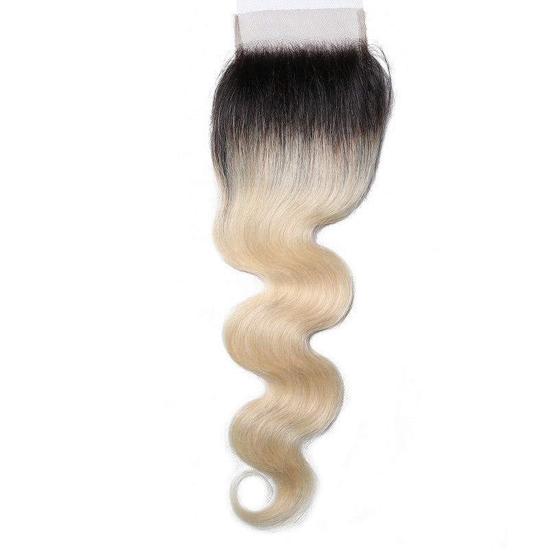 Sunber 1 Pc 1B/613 Color Human Hair Lace Closure 4*4 Body Wave Closure