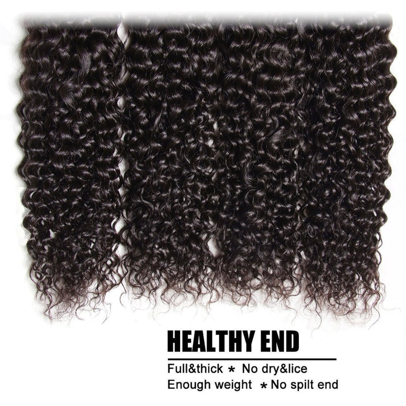 Malaysian Curly Hair 4 Bundles with 1pcs Lace Closure, 100% Peruvian Human Hair Weave - Sunberhair