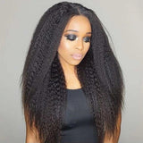 Sunber  Kinky Straight 13*4 Lace frontal Wigs 180% Density Human Hair Wigs