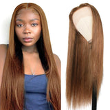 Sunber Bone Straight Ginger Brown Color 13*4 Lace Front Human Hair Wigs