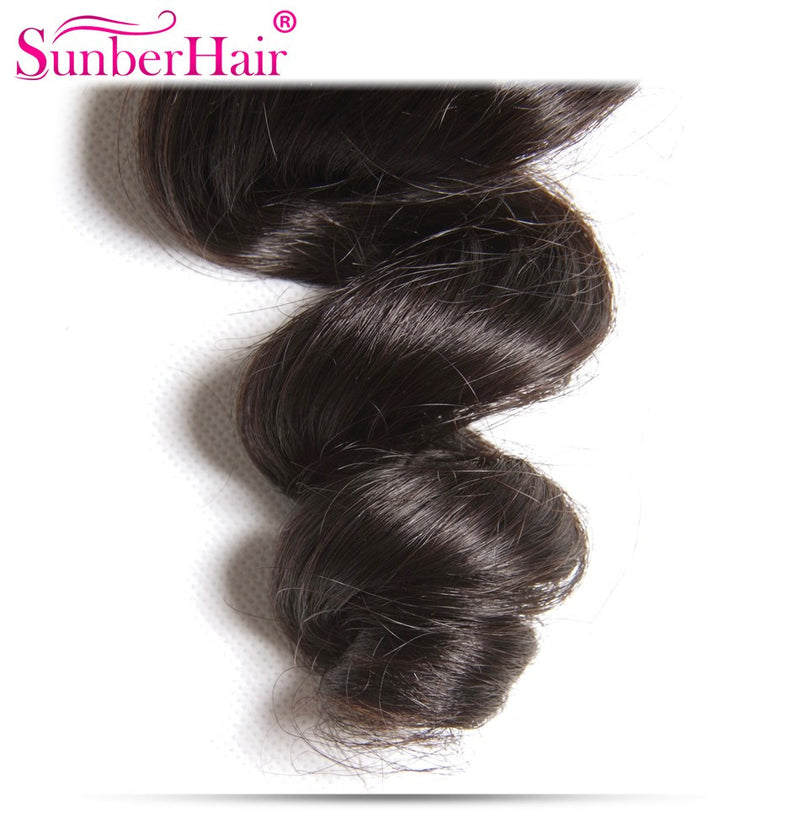 Sunber Virgin Brazilian Loose Wave Hair 4 Bundles - 100% Unprocessed Human Bundle Deals - Sunberhair