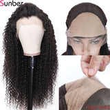 Sunber Fake Scalp Curly Human Hair Wigs 13*4 13*6 Lace Front Wigs Ivisible Glueless Lace Curly Hair Wig With Baby Hair 150% Density