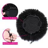 Sunber 9A Afro Kinky Curly Puff For Woman Brazilian Human Hair ponytail  With Adjustable Band And Clips