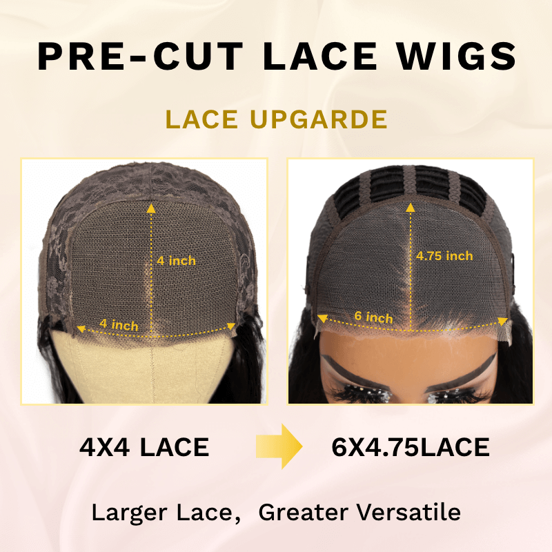 Flash Sale Sunber Body Wave Upgrade 6x4.75 Pre Cut Lace Closure Wig With Breathable Cap