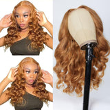 Clearance Sale Sunber Rich Brown Color Body Wave Lace Part Wigs Trendy Human Hair Wigs 200% density Flash Sale